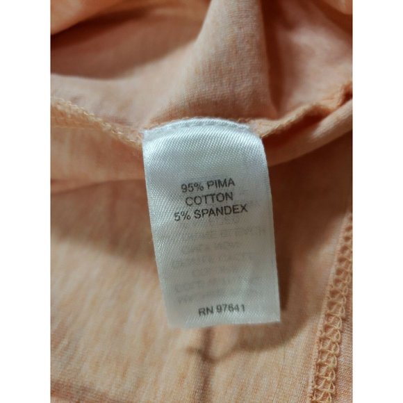 J. Jill Pure Jill Orange Space Dye Stretch Cotton Crew Neck Tee XSP XS Petite - Picture 5 of 10